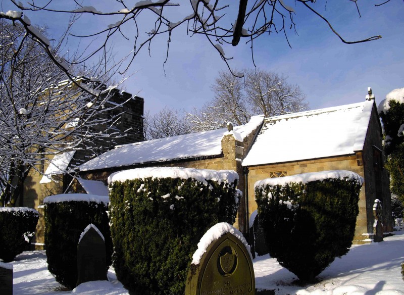 A snow covered Church
